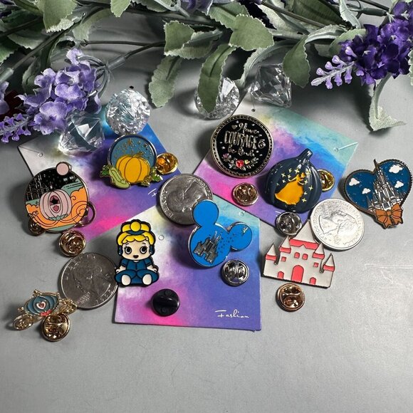 Cinderella Lapel Pin Glass Slipper Pumpkin Princess Carriage Jewelry Brooch Pin - Picture 4 of 7